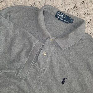 Polo Ralph Lauren Short Sleeve Gray Cotton Polo Shirt Men's Large